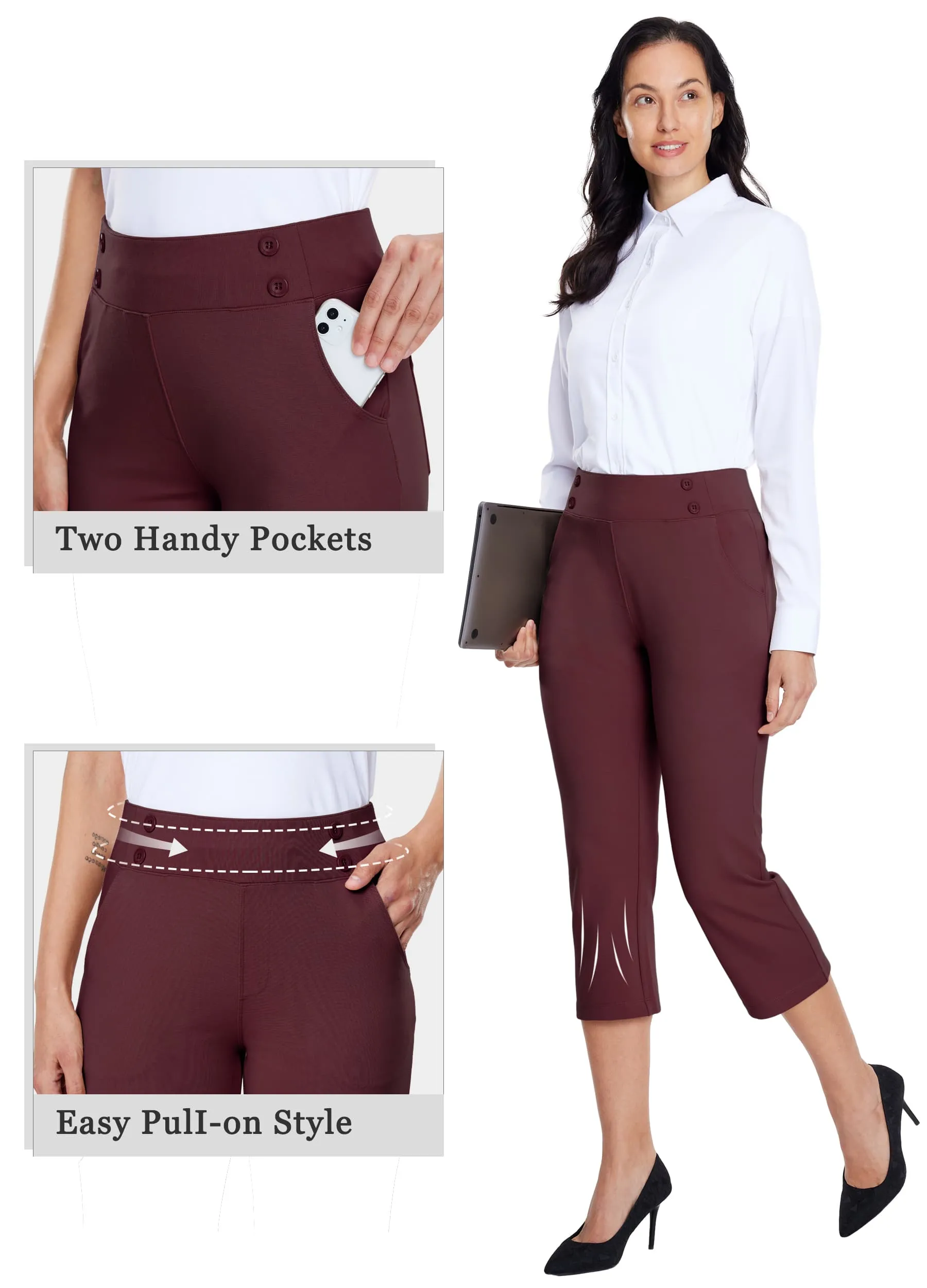 Women's Button Pull On Capris