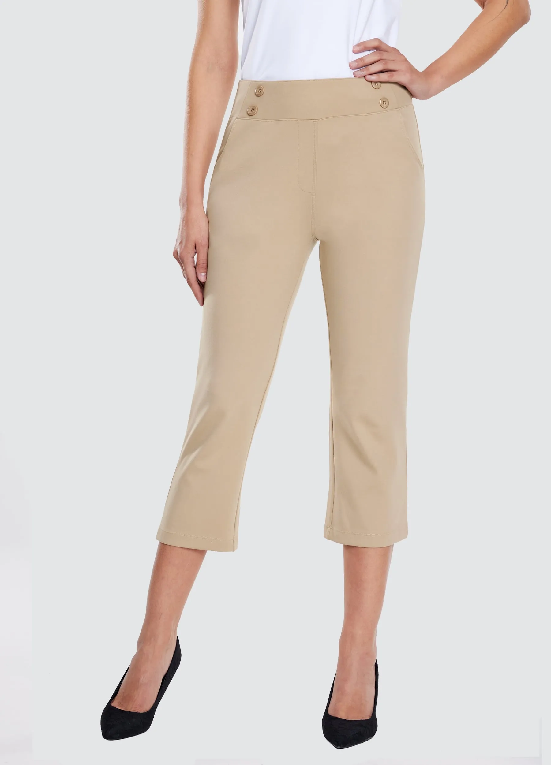 Women's Button Pull On Capris