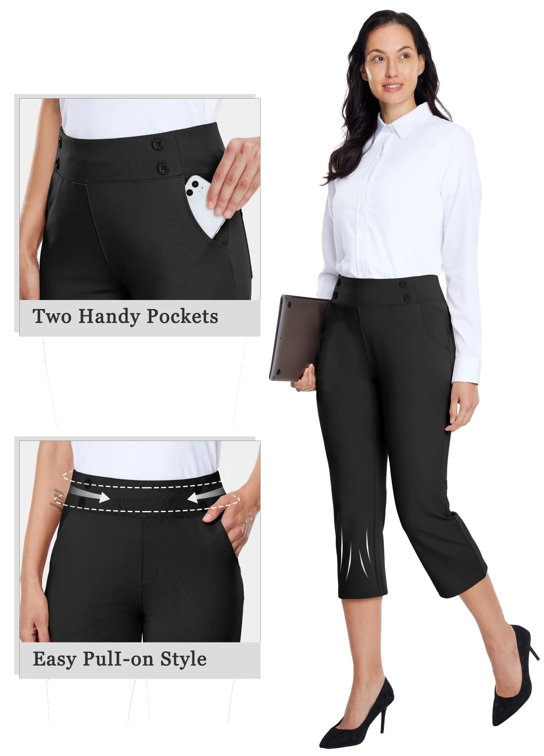 Women's Button Pull On Capris