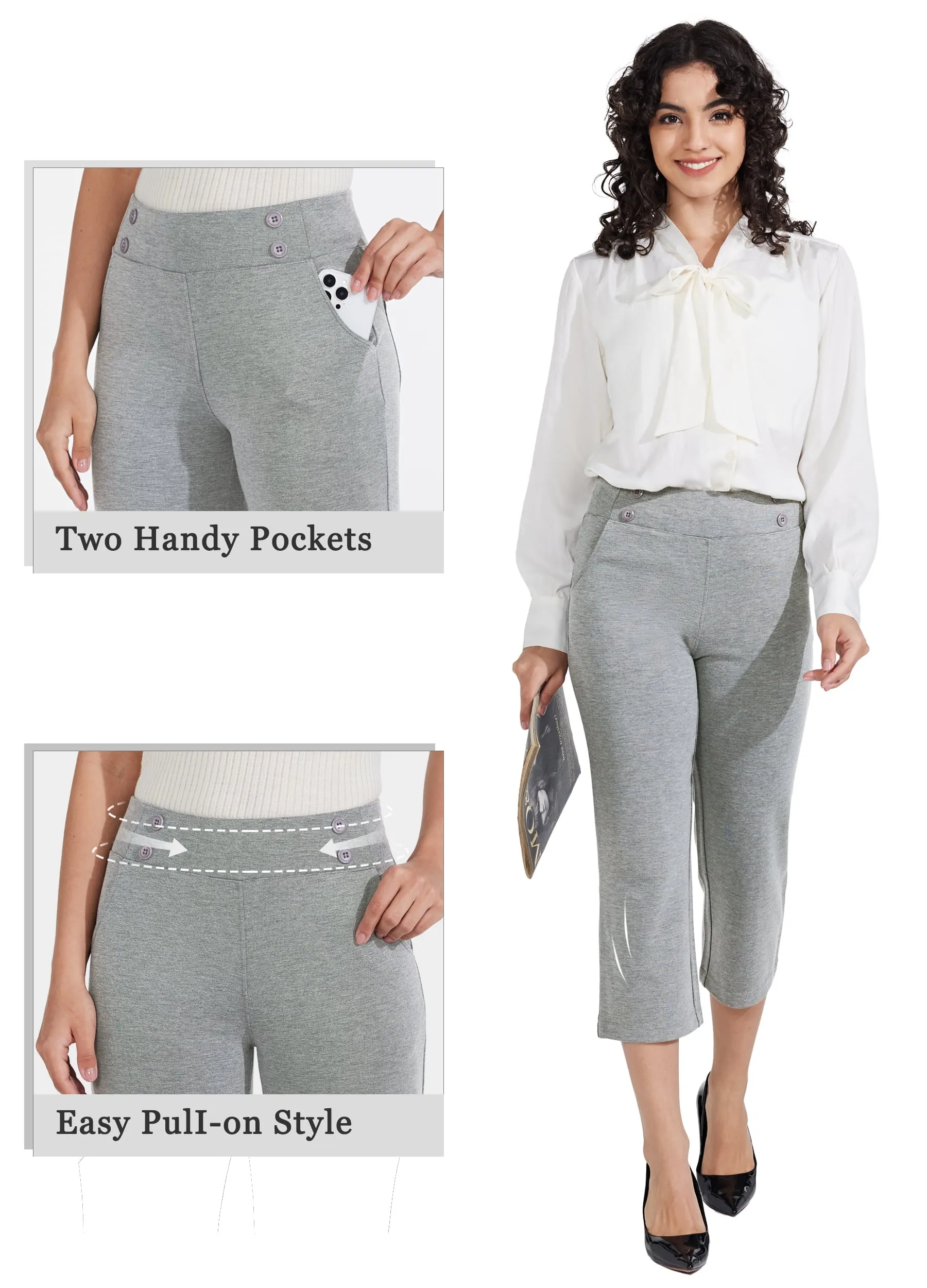 Women's Button Pull On Capris