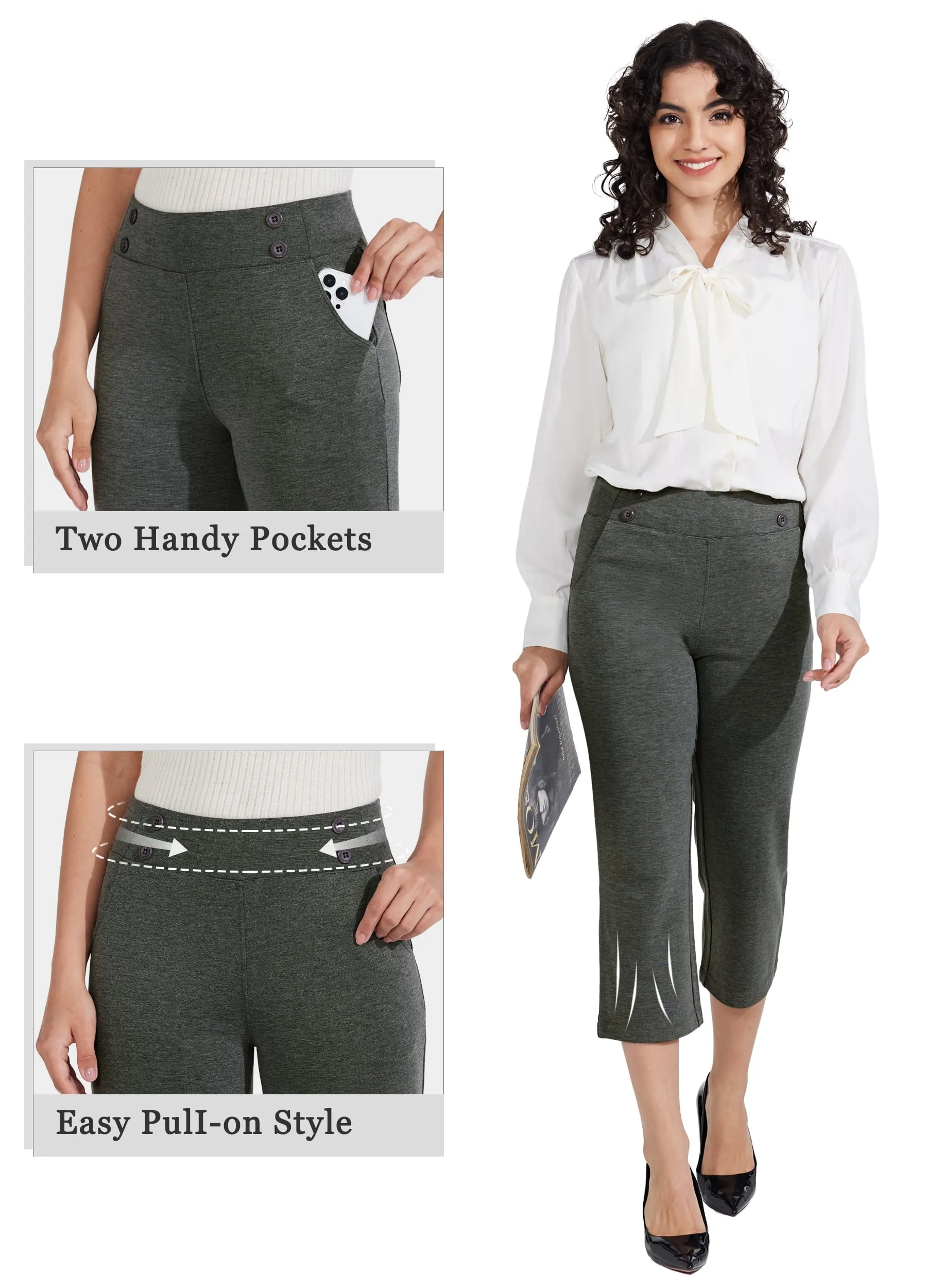 Women's Button Pull On Capris