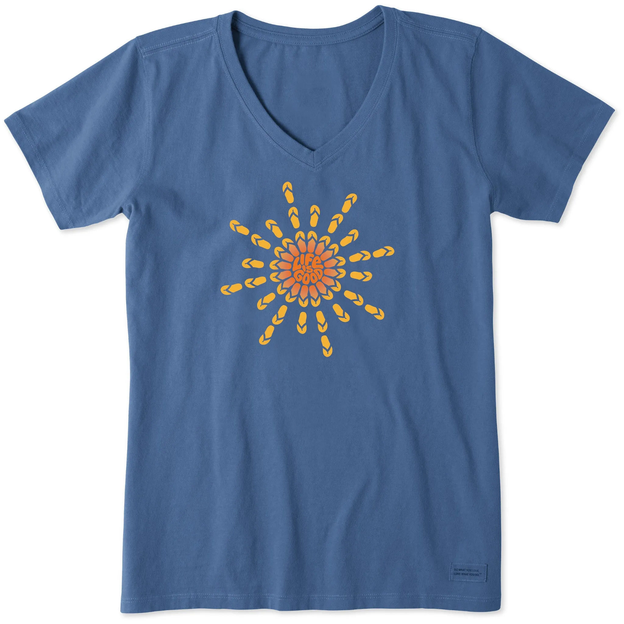 Women's Flip Flop Sun Short Sleeve Crusher Vee