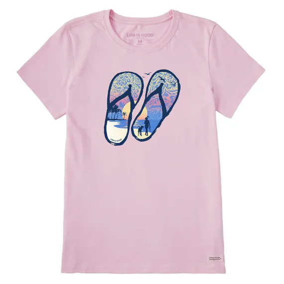 Women's Flip Flops Tropical Sunset S/S Crusher Tee