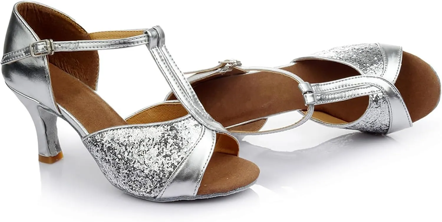 Women's Sandals Women's Latin Dance Shoes Ballroom Performance Practice Dancing Shoes High Heels Platform Sandals