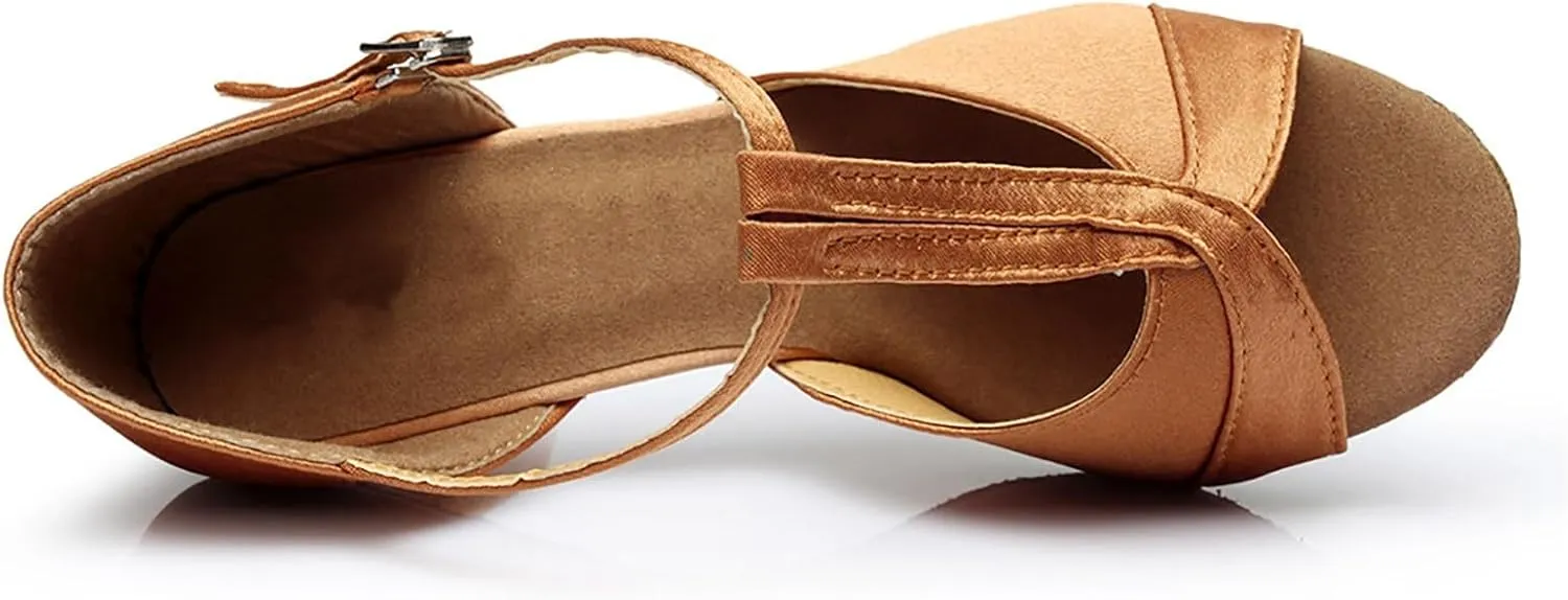 Women's Sandals Women's Latin Dance Shoes Ballroom Performance Practice Dancing Shoes High Heels Platform Sandals
