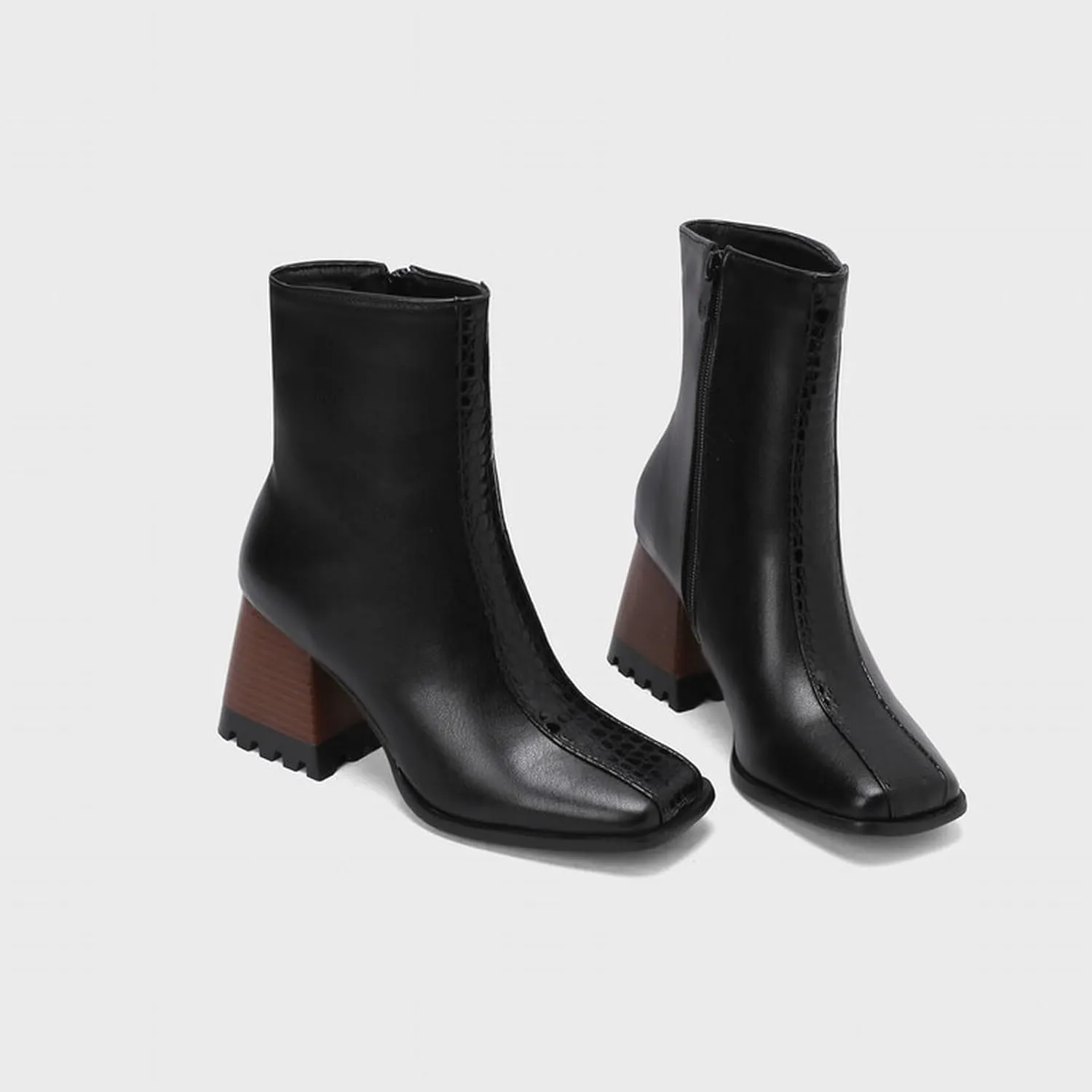 Work Boots for Women Ankle Womens Ankle Booties Black Low Heel Boots Wedge Boot Soft Sole Fashion Closed Toe Wide Fit Available