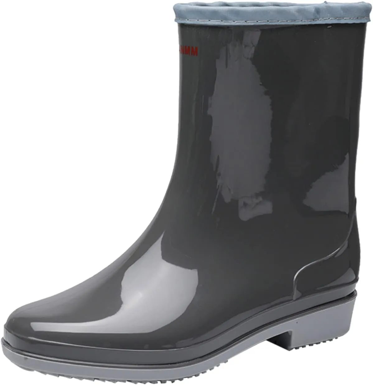 ZHOUYF Women Waterproof Rubber Rain Shoes PVC Non-Slip Garden Shoes Work Ankle Boots Mid Calf Rain Boots Outdoor Car Wash Footwear